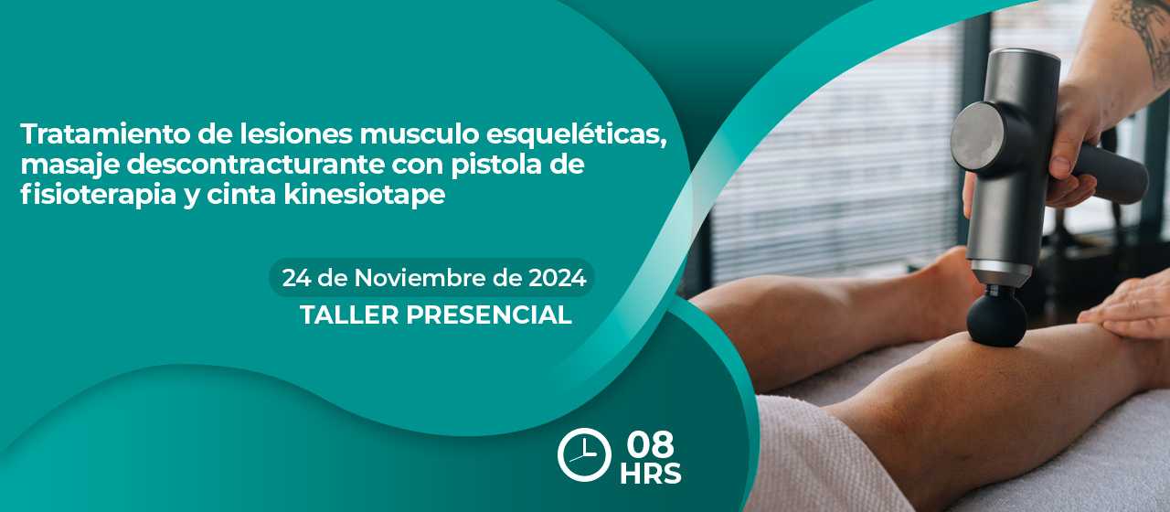 banner para TRATAMIENTO DE LESIONES MUSCULO ESQUELÉTICAS, MASAJE DESCONTRACTURANTE CON PISTOLA DE FISIOTERAPIA Y