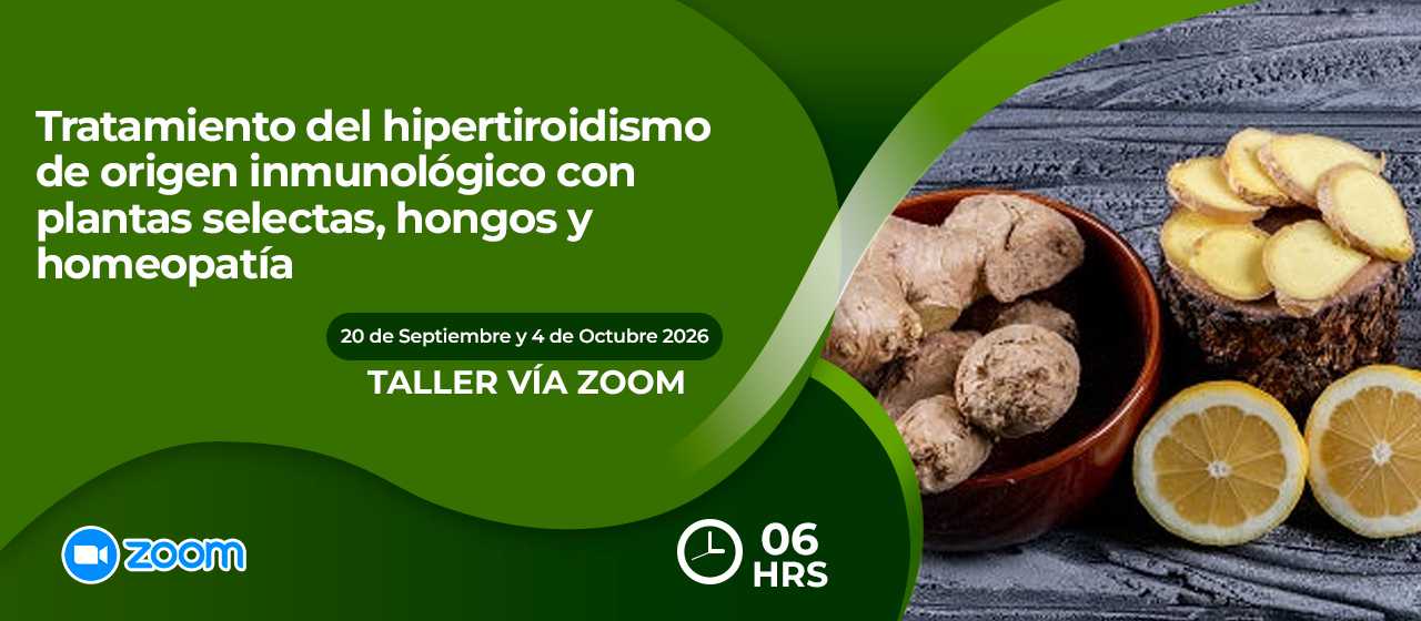 banner para TRATAMIENTO DEL HIPERTIROIDISMO DE ORIGEN INMUNOLÓGICO CON PLANTAS SELECTAS, HONGOS Y HOMEOPATÍA