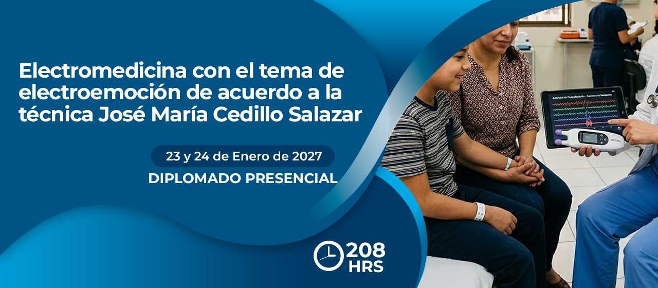banner para ELECTROMEDICINA con el tema de Electroemoción de acuerdo a la Técnica José María Cedillo Salazar