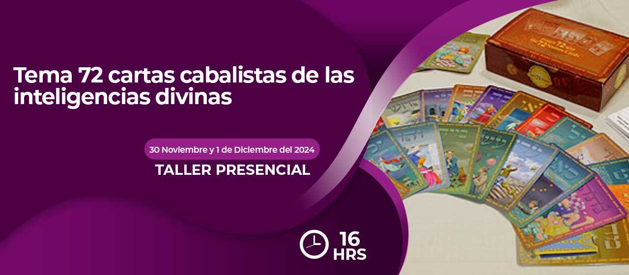 banner para TALLER 72 CARTAS CABALISTICAS DE LAS INTELIGENCIAS DIVINAS